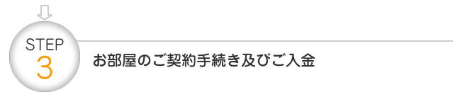 STEP3 お部屋のご契約手続き及びご入金